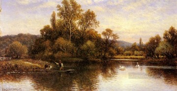 ブルック川の流れ Painting - フェリーの風景 アルフレッド・グレンデニング・ストリーム